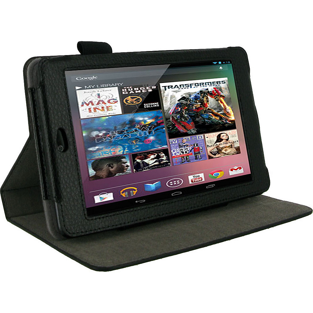 rooCASE Dual View Vegan Leather Case for Google Nexus 7 Black rooCASE Electronic Cases