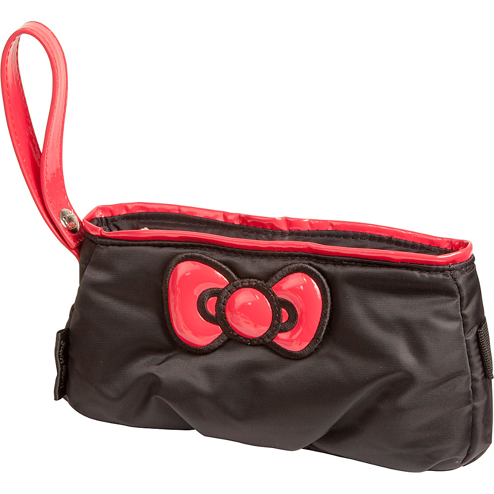 Hello Kitty Golf Hello Kitty Diva Bow Pouch Black Red Hello Kitty Golf Manmade Handbags