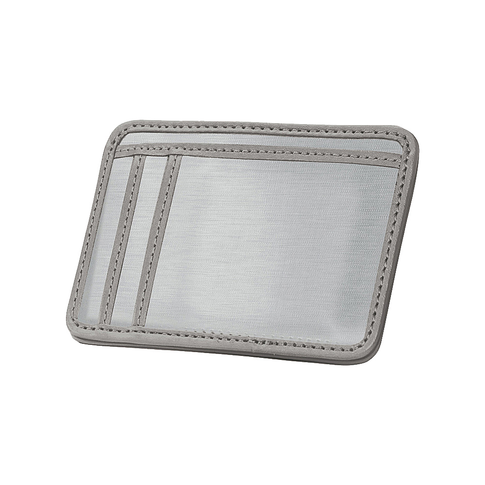 Stewart Stand RFID Blocking 3 Slot Stainless Steel Wallet w ID Leather Accent Grey Leather Stewart Stand Men s Wallets