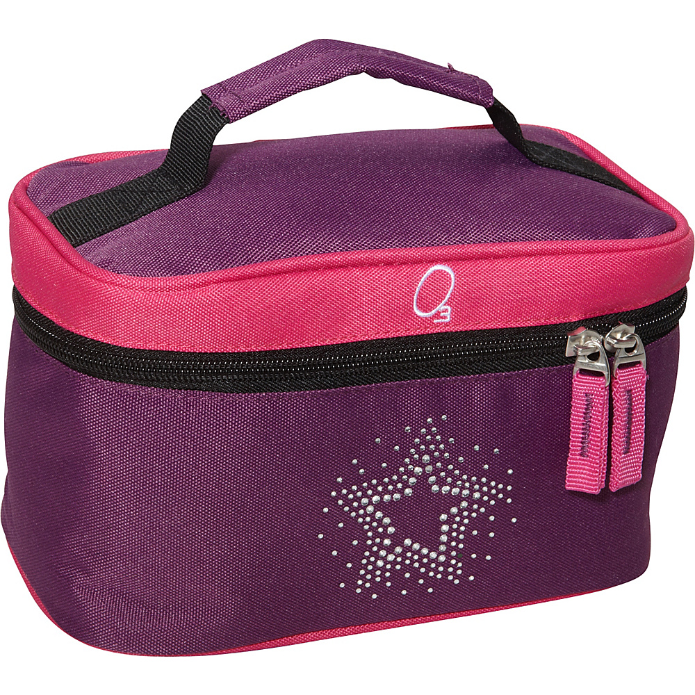 Obersee Kids Toiletry and Accessory Train Case Bag Bling Rhinestone Star Purple Pink Bling Rhinestone Star Obersee Toiletry Kits