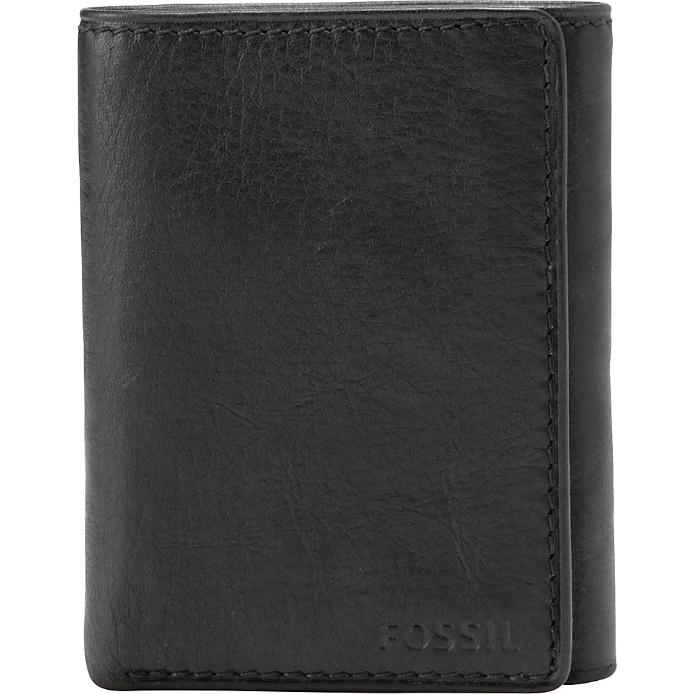 Fossil Ingram Extra Capacity Trifold Black Fossil Mens Wallets