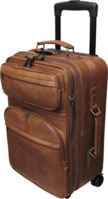 AmeriLeather Leather 22" Expandable Carry On Pullman - Small Rolling ...