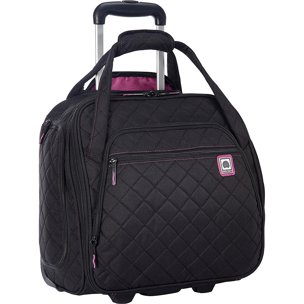 Delsey Quilted Rolling UnderSeat Tote EXCLUSIVE Black Delsey Softside Carry On