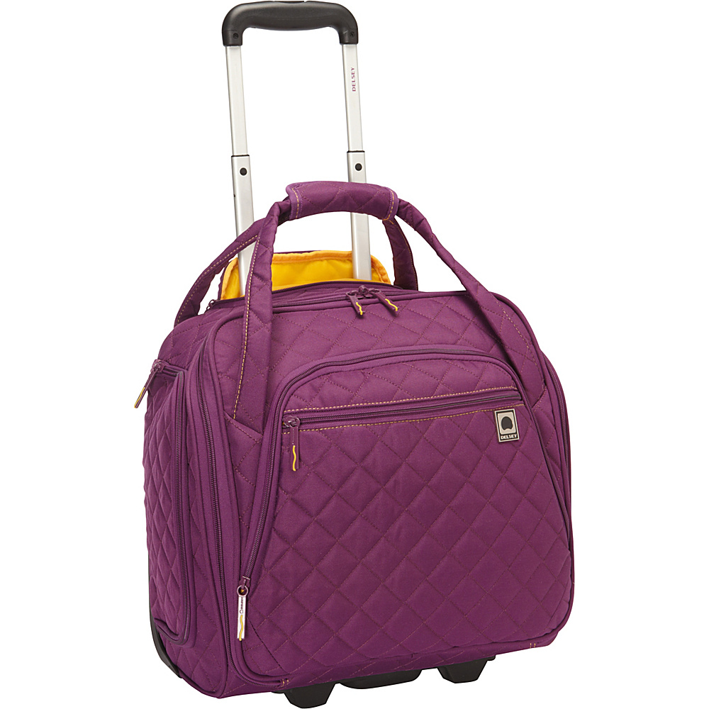 Delsey Quilted Rolling UnderSeat Tote EXCLUSIVE Purple Delsey Small Rolling Luggage