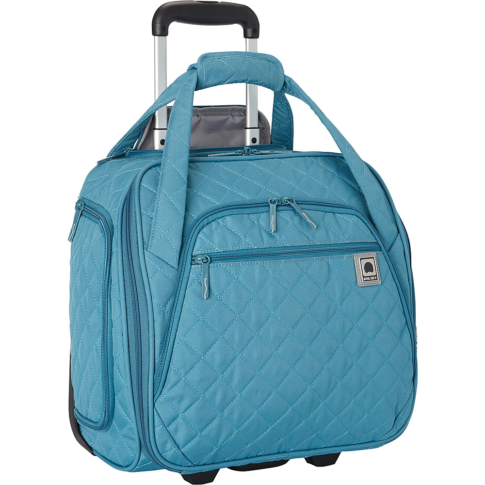 Delsey Quilted Rolling UnderSeat Tote EXCLUSIVE Teal Delsey Softside Carry On