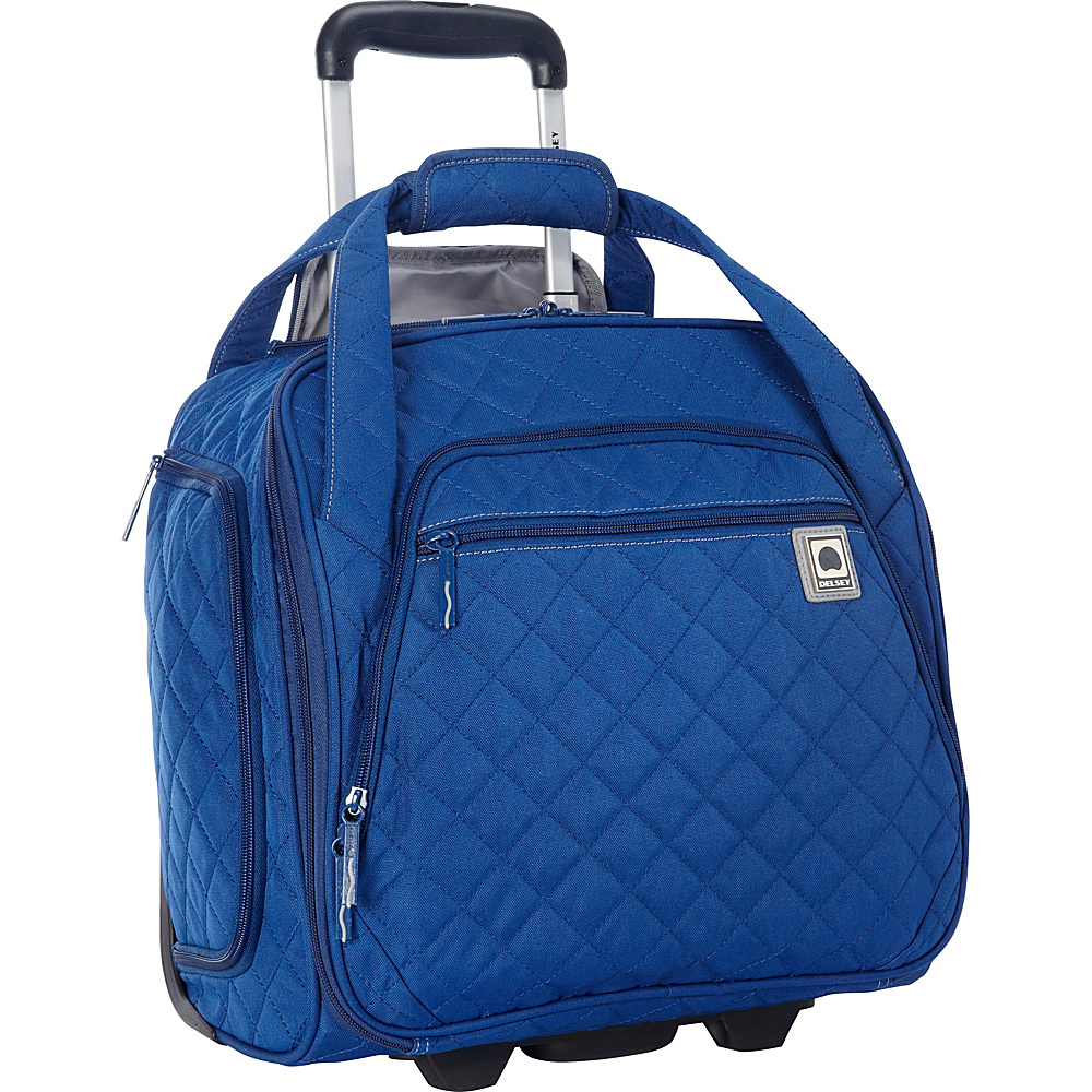 Delsey Quilted Rolling UnderSeat Tote EXCLUSIVE Blue Delsey Softside Carry On