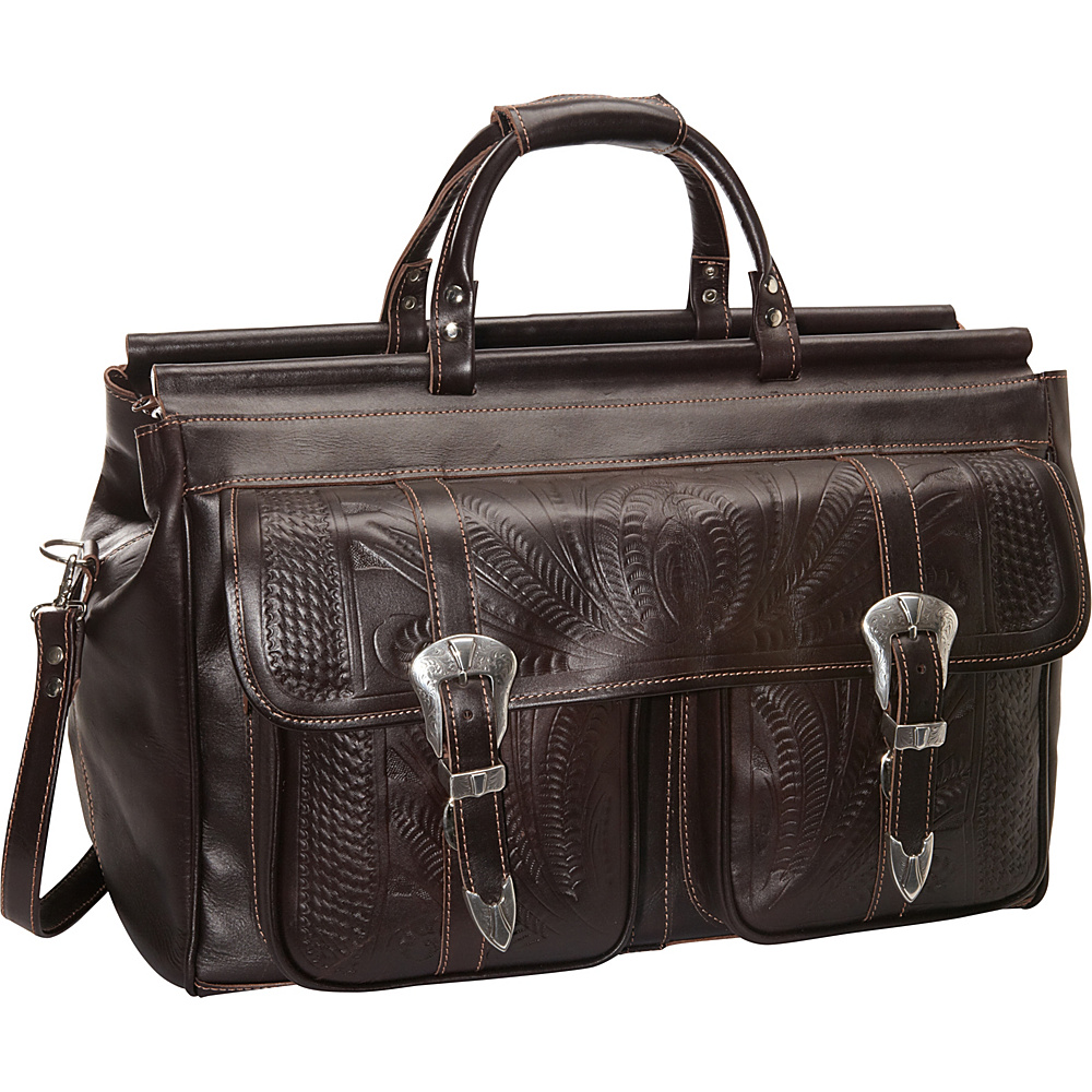 Ropin West 20 Leather Weekender Brown Ropin West Luggage Totes and Satchels