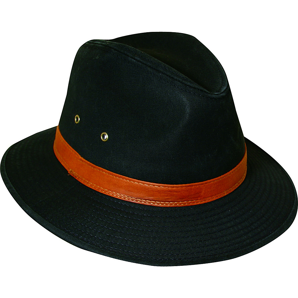 Scala Hats Washed Twill Safari Black Medium Scala Hats Hats Gloves Scarves