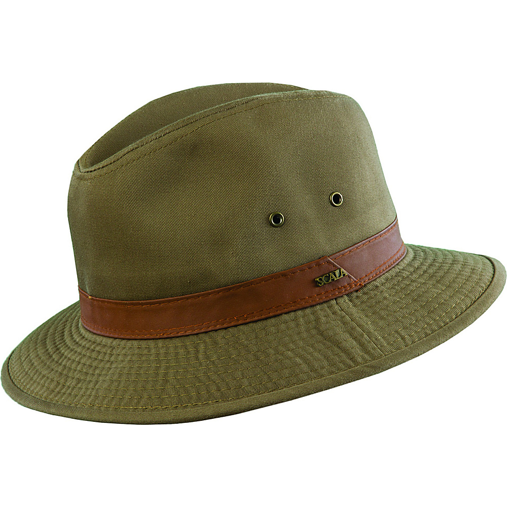 Scala Hats Washed Twill Safari Olive Medium Scala Hats Hats Gloves Scarves