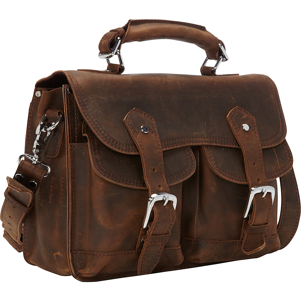 Vagabond Traveler 14 Leather Laptop Briefcase Dark Brown Vagabond Traveler Non Wheeled Business Cases