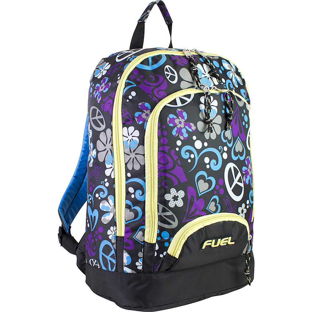 Fuel Triple Pocket Backpack Purple Hearts Fuel Everyday Backpacks
