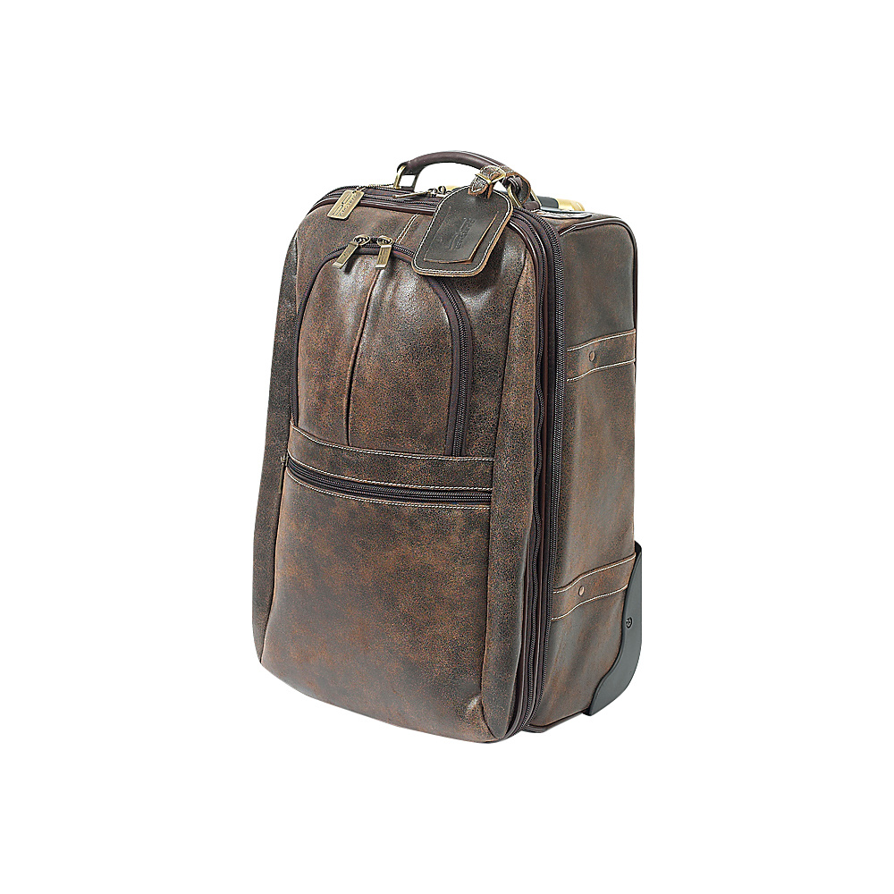 ClaireChase Expandable 21 Pullman Upright Distressed Brown ClaireChase Softside Carry On