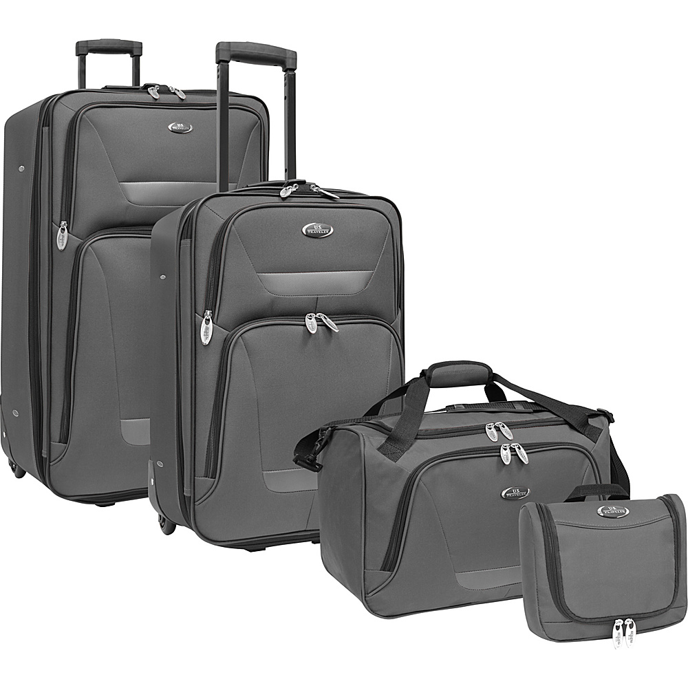 U.S. Traveler Westport 4 Piece Luggage Set Gray U.S. Traveler Luggage Sets