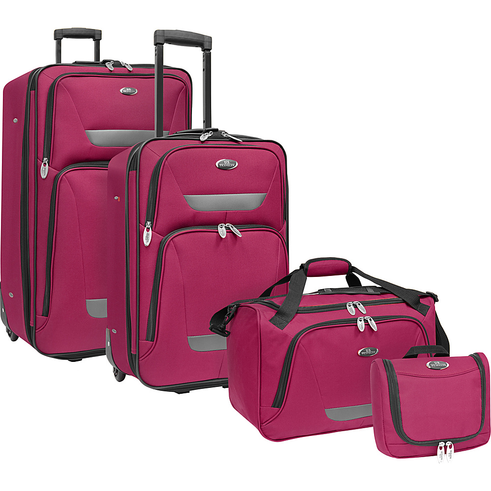 U.S. Traveler Westport 4 Piece Luggage Set Plum U.S. Traveler Luggage Sets