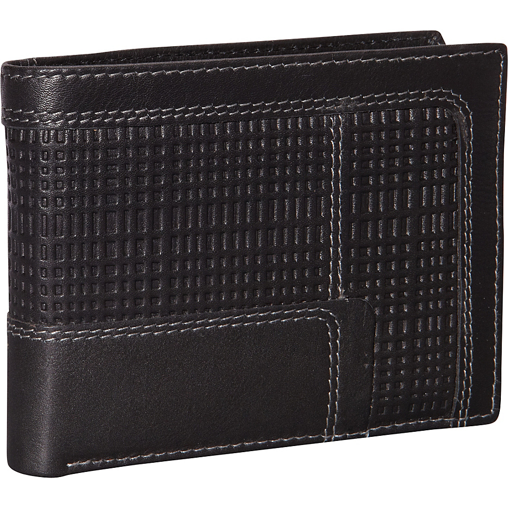 Mancini Leather Goods Passcase Wallet with Coin Pocket RFID Secure Black Mancini Leather Goods Men s Wallets