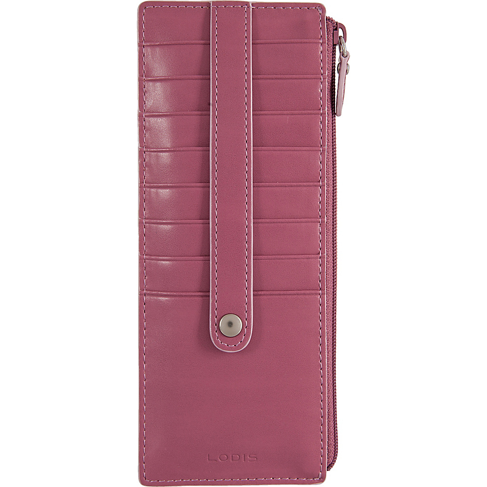 Lodis Audrey Credit Card Case with Zip Pocket Fashion Colors Beet Iced Violet Lodis Women s Wallets