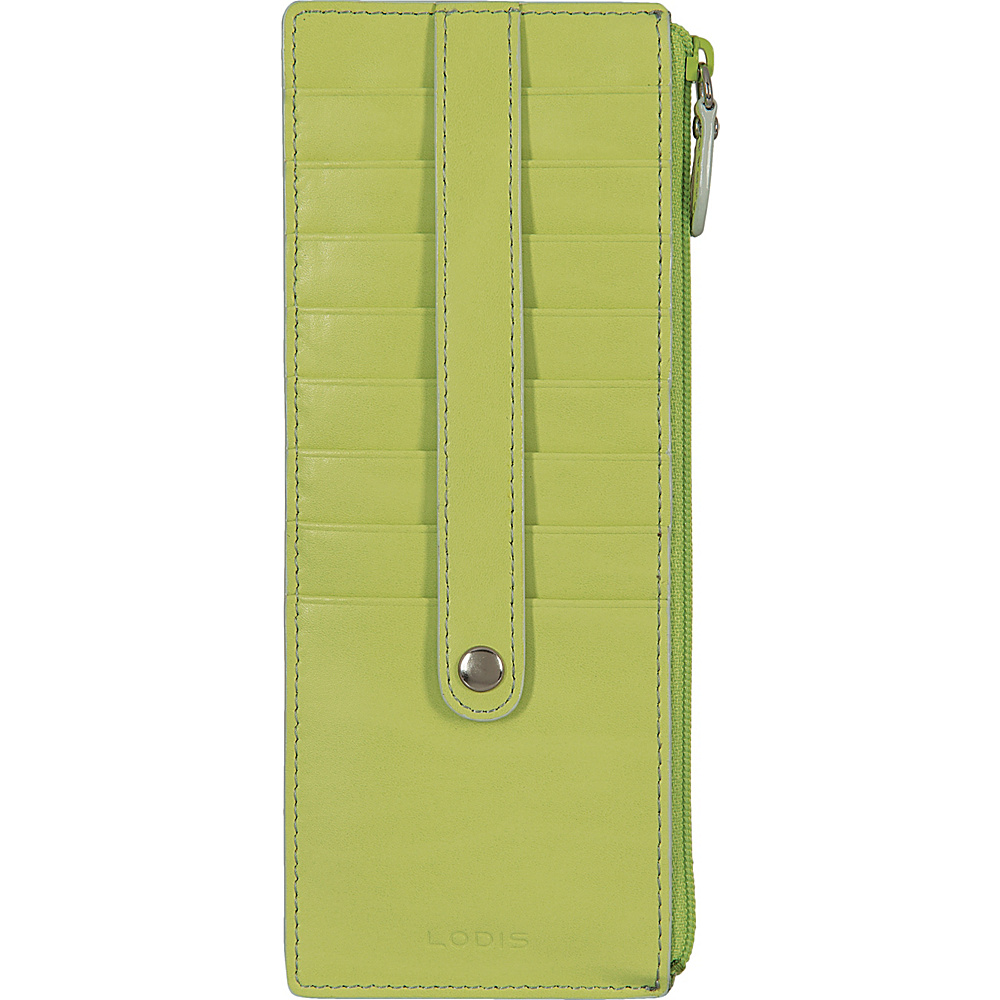 Lodis Audrey Credit Card Case with Zip Pocket Fashion Colors Lime Dove Lodis Women s Wallets