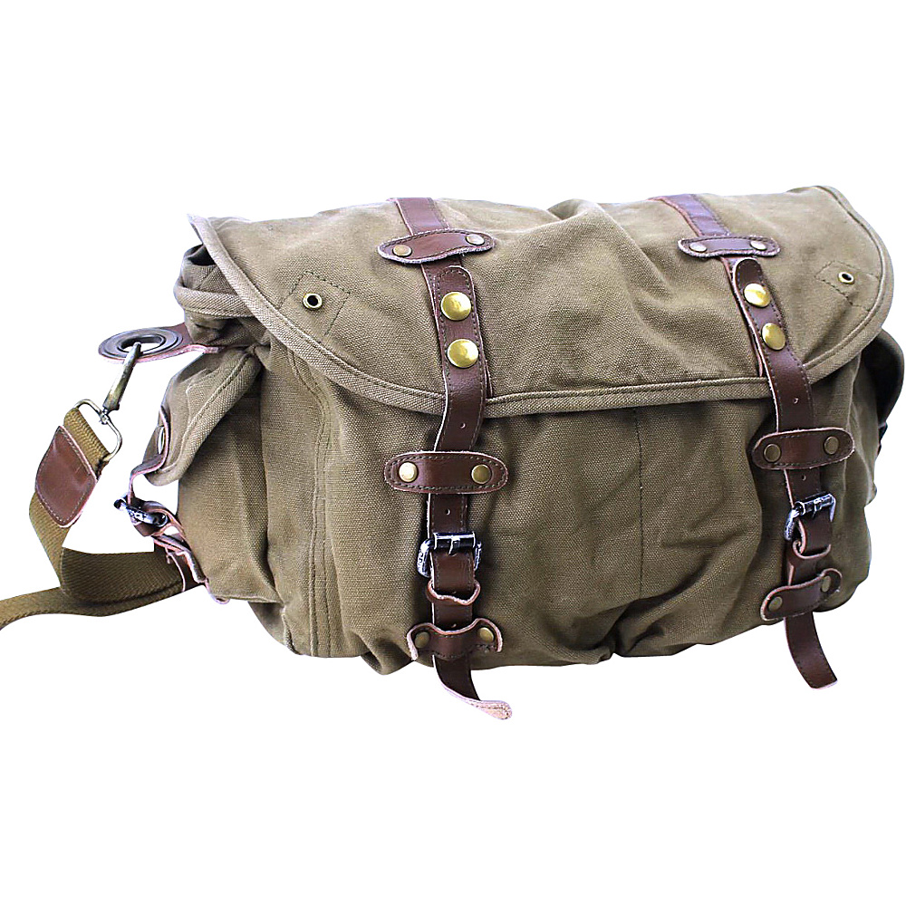 Vagabond Traveler Large Casual 17 Messenger Shoulder Bag Military Green Vagabond Traveler Messenger Bags