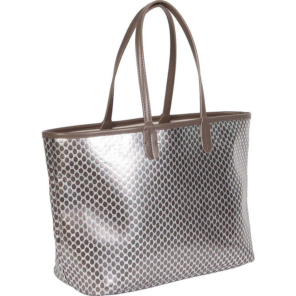 BUCO Metallic Polka Dot Taupe Silver BUCO Manmade Handbags