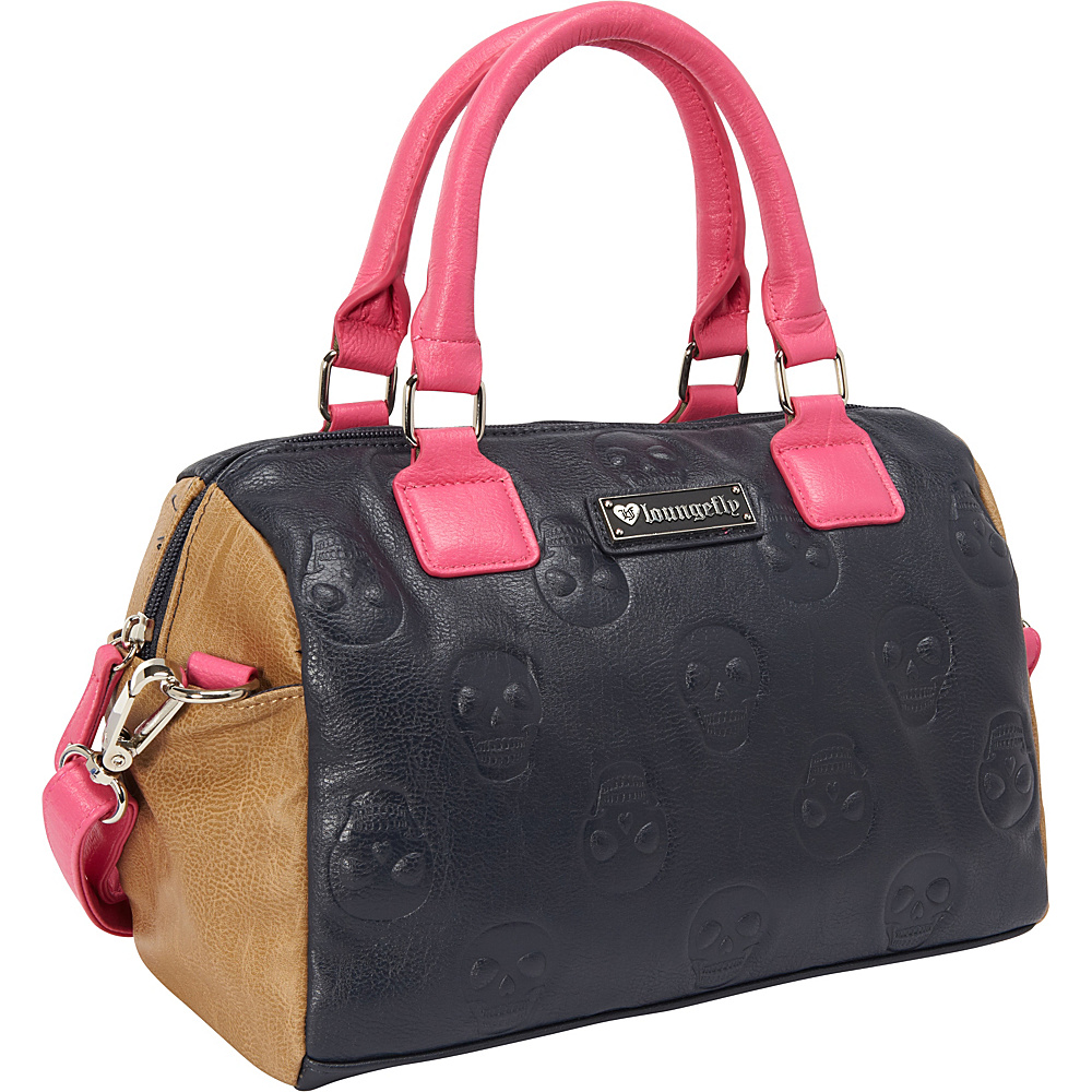 Loungefly Skull Emboss Colorblock Navy Pink Tan Bag Pink Black Loungefly Manmade Handbags