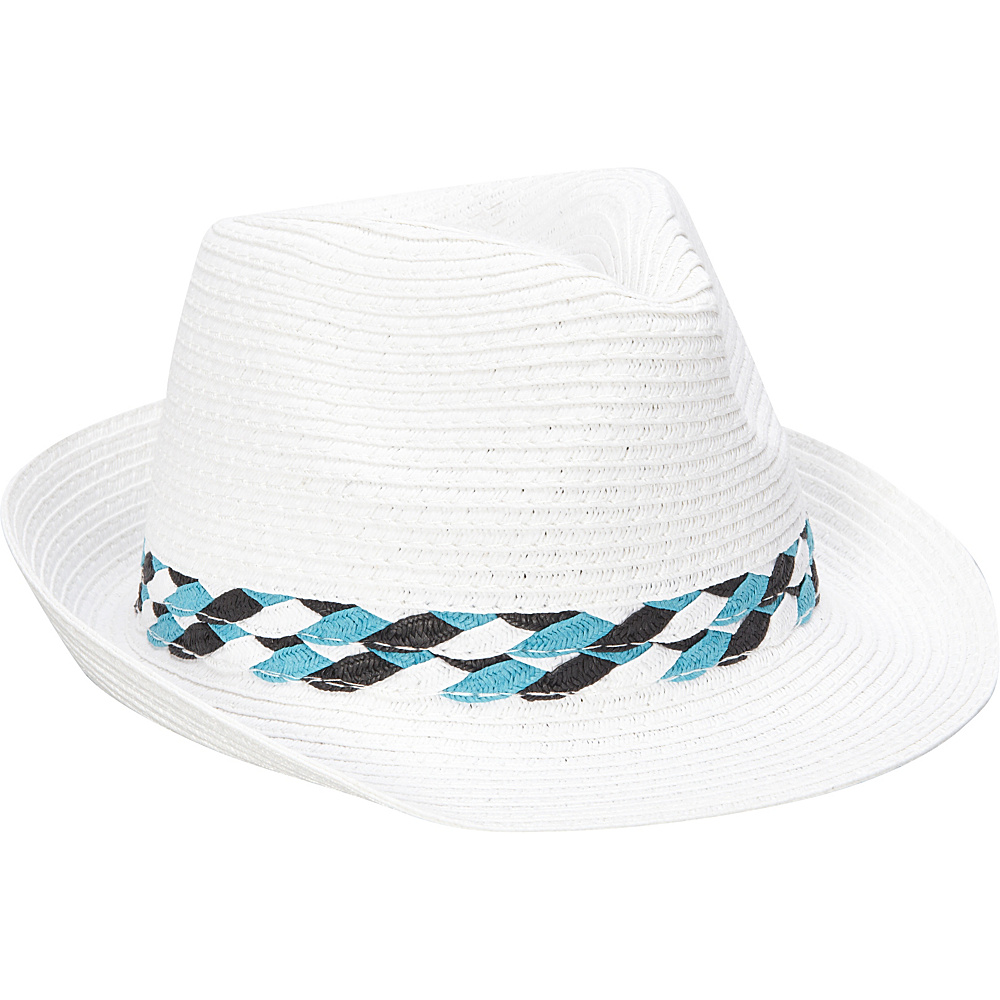 Magid Color Weave Band Fedora White Magid Hats Gloves Scarves