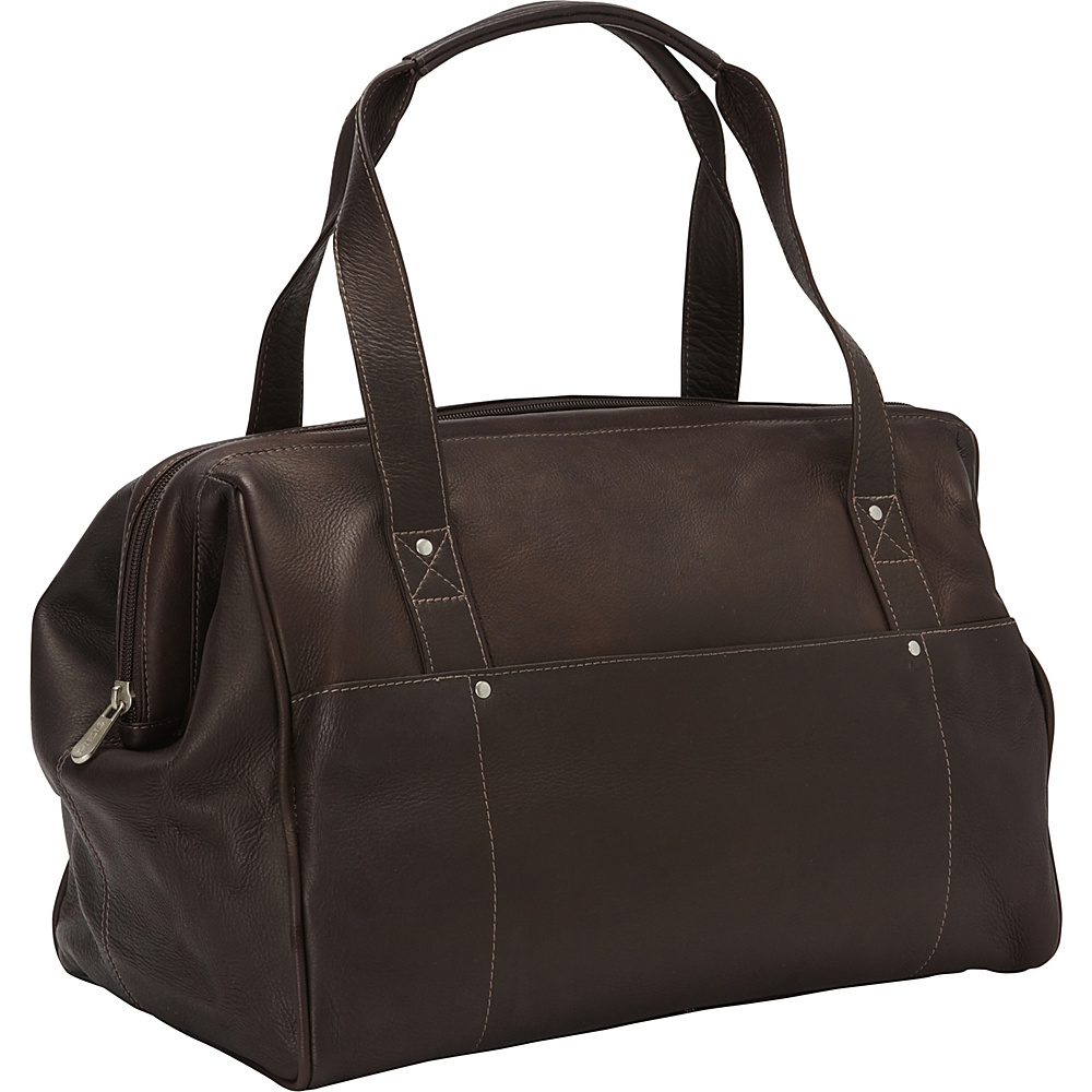 Piel Wide Mouth Doctor Bag Chocolate - Piel Luggage Totes and Satchels