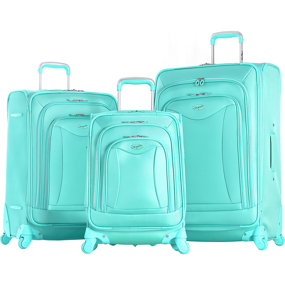 Olympia Luxe 3pc Luggage Set Mint Olympia Luggage Sets