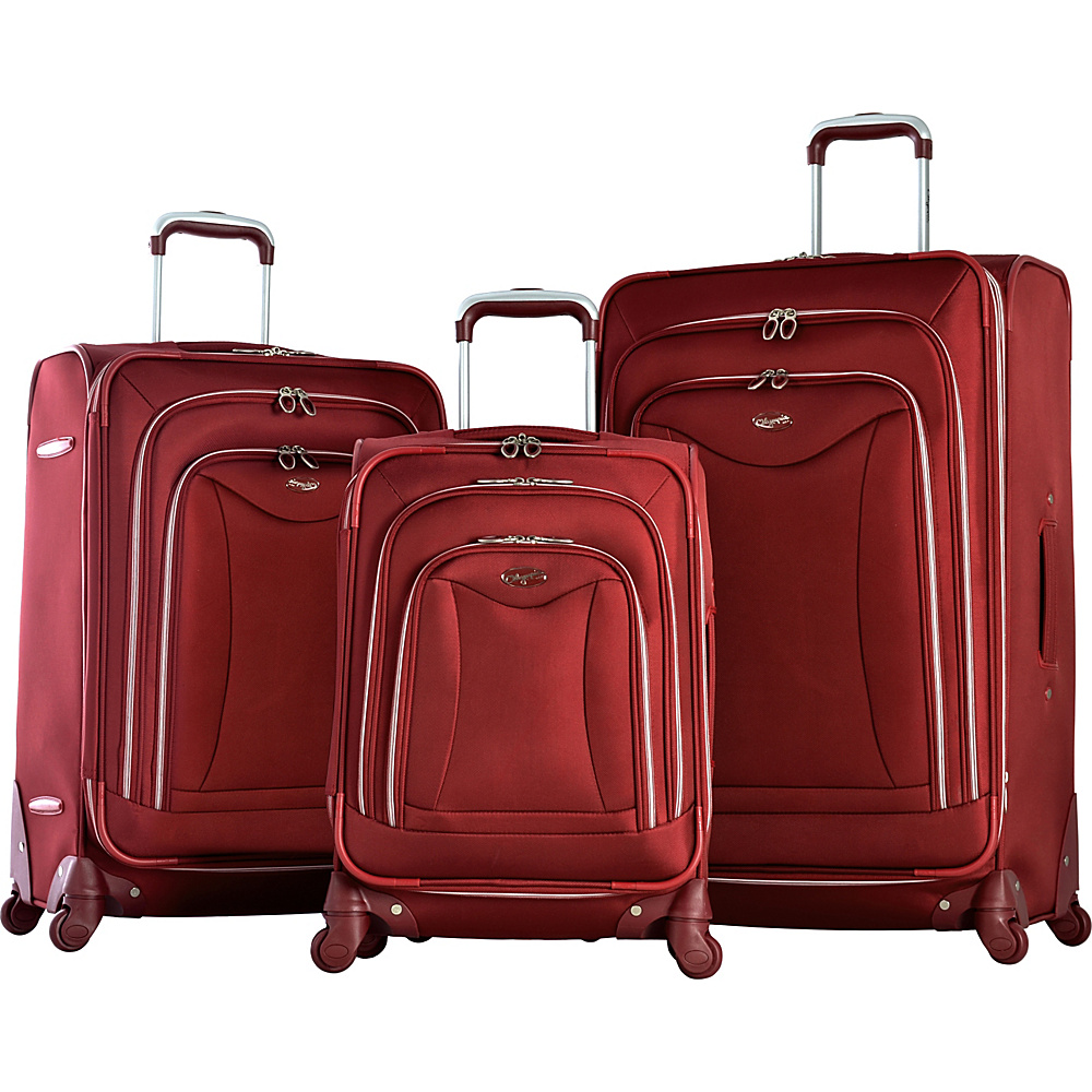 Olympia Luxe 3pc Luggage Set Burgundy Olympia Luggage Sets