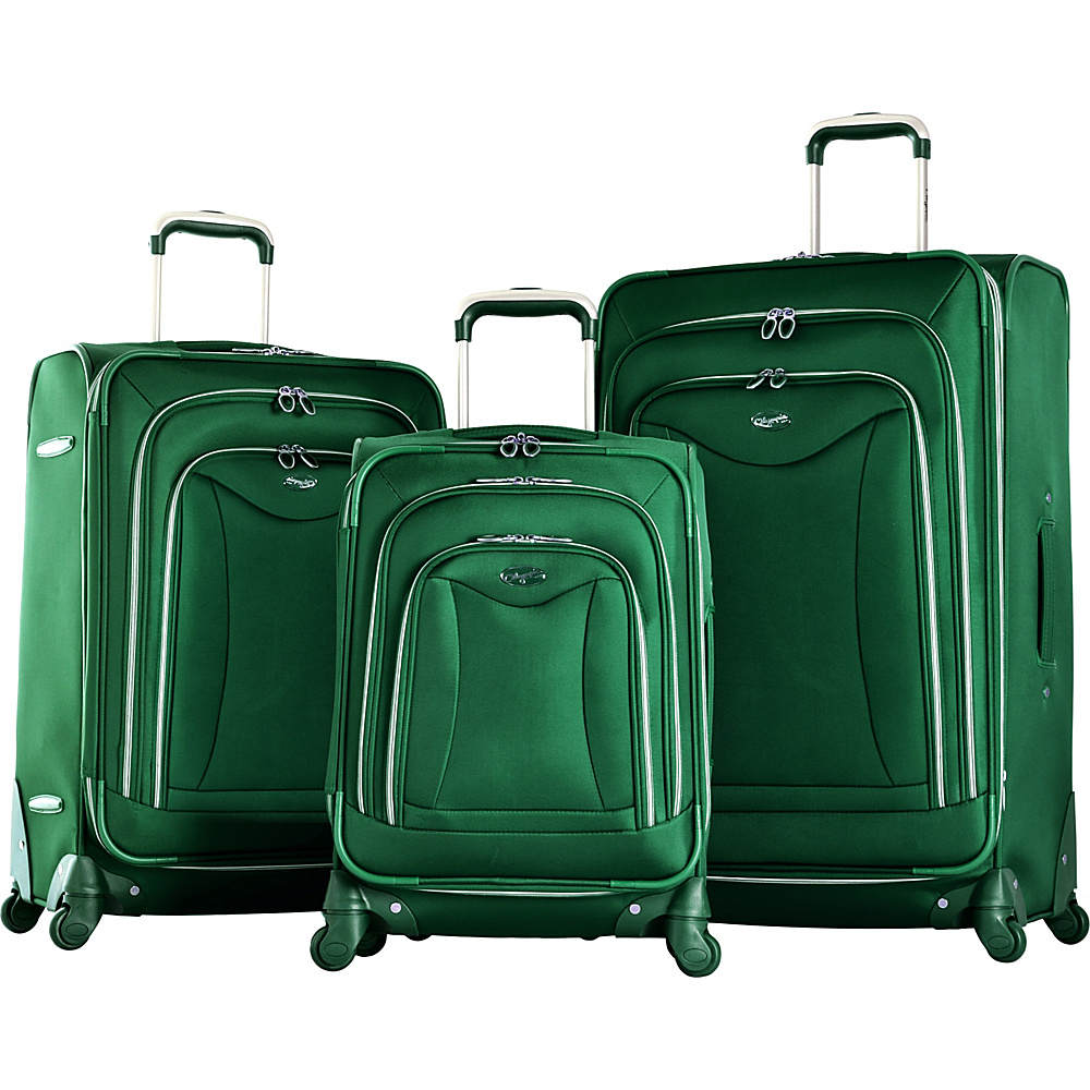 Olympia Luxe 3pc Luggage Set Green Olympia Luggage Sets