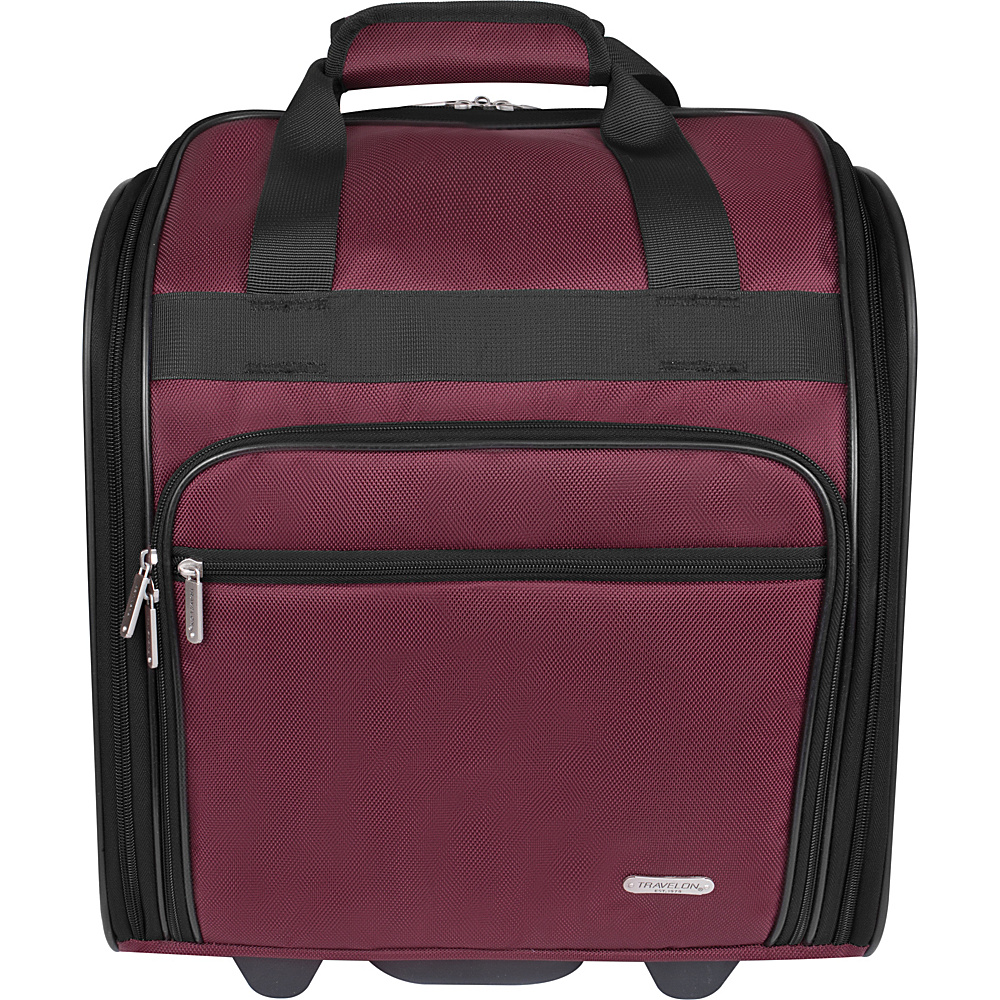 Travelon 15 Wheeled Underseat Bag Burgundy Exclusive Color Travelon Softside Carry On