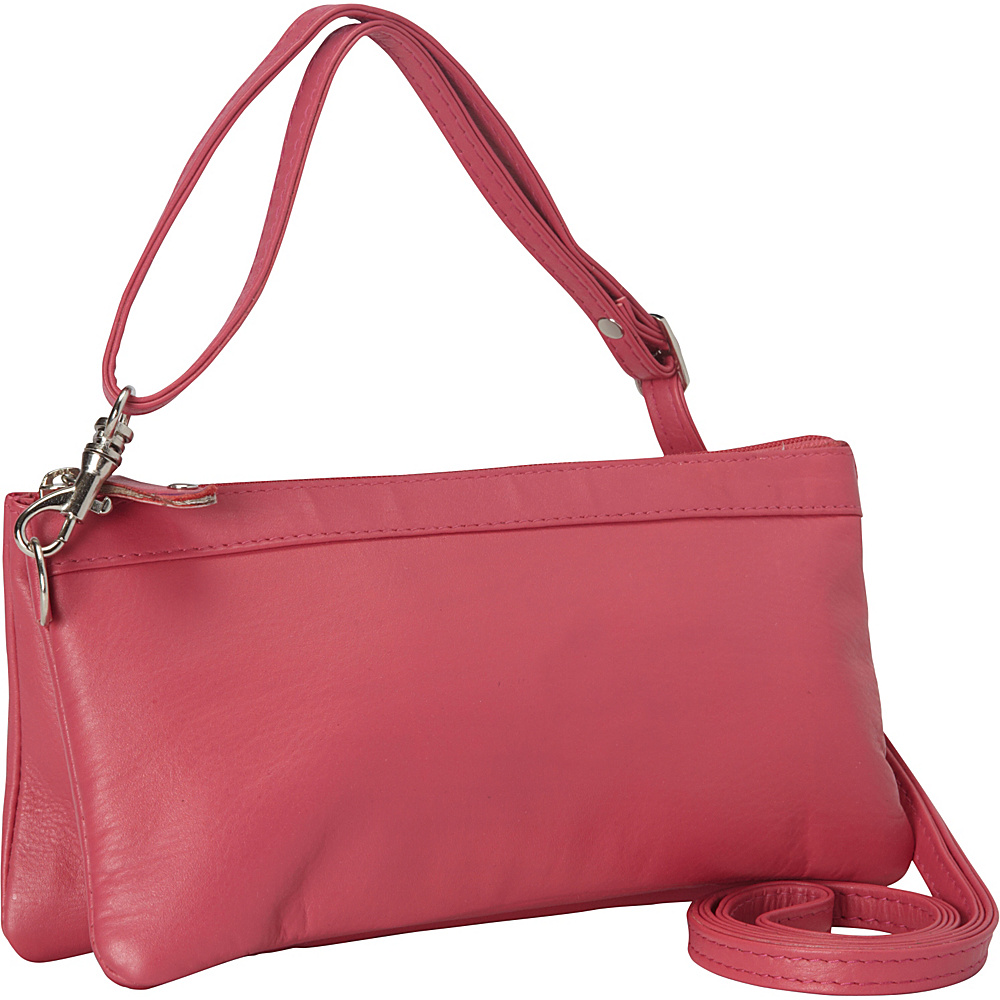 R R Collections Cross Body with Top Zip Pocket Pink R R Collections Leather Handbags