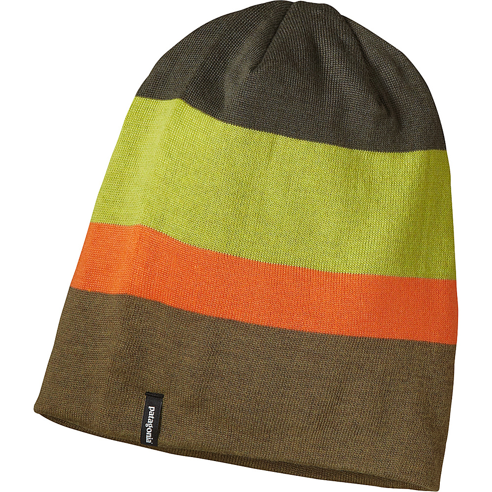 Patagonia Slopestyle Beanie Huck Stripe Fatigue Green Patagonia Hats Gloves Scarves