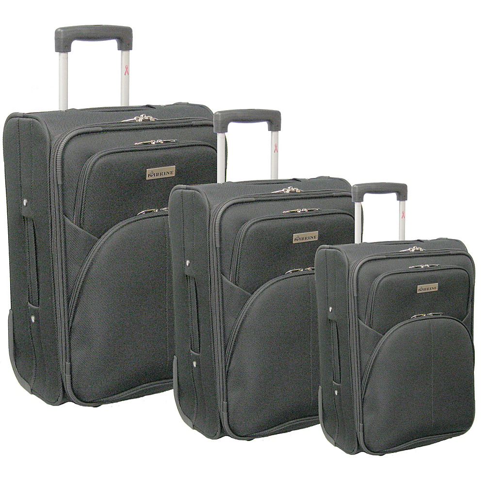 McBrine Luggage Eco Friendly 3 Piece Luggage Set with Inline Wheels Black McBrine Luggage Luggage Sets