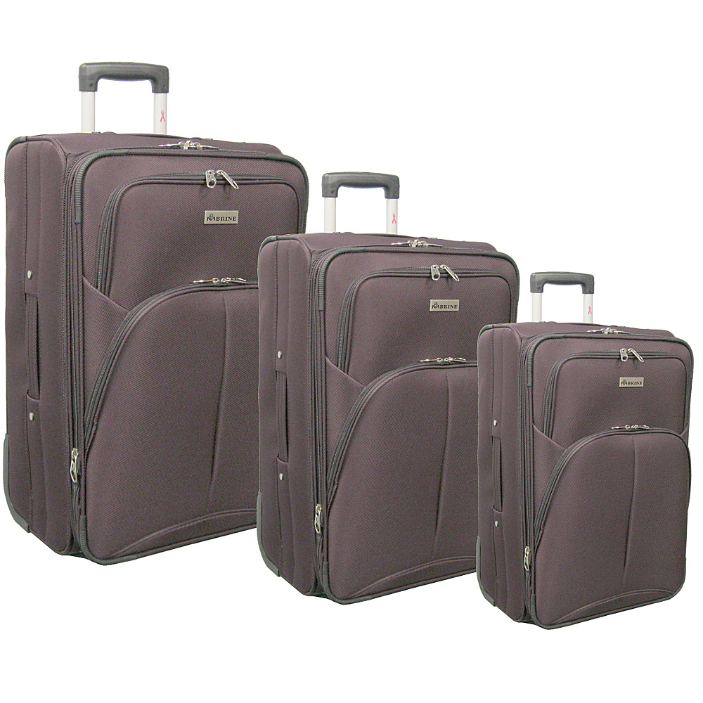 McBrine Luggage Eco Friendly 3 Piece Luggage Set with Inline Wheels Plum McBrine Luggage Luggage Sets