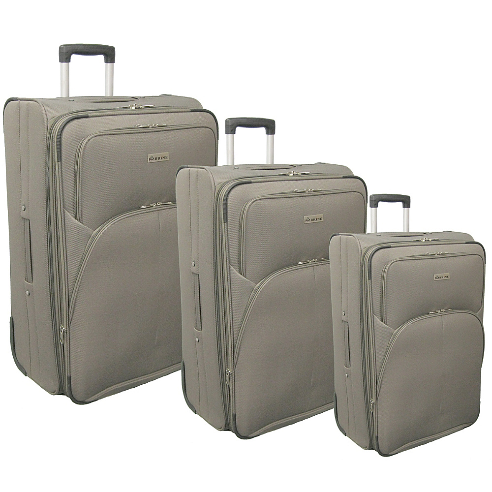 McBrine Luggage Eco Friendly 3 Piece Luggage Set with Inline Wheels Khaki McBrine Luggage Luggage Sets