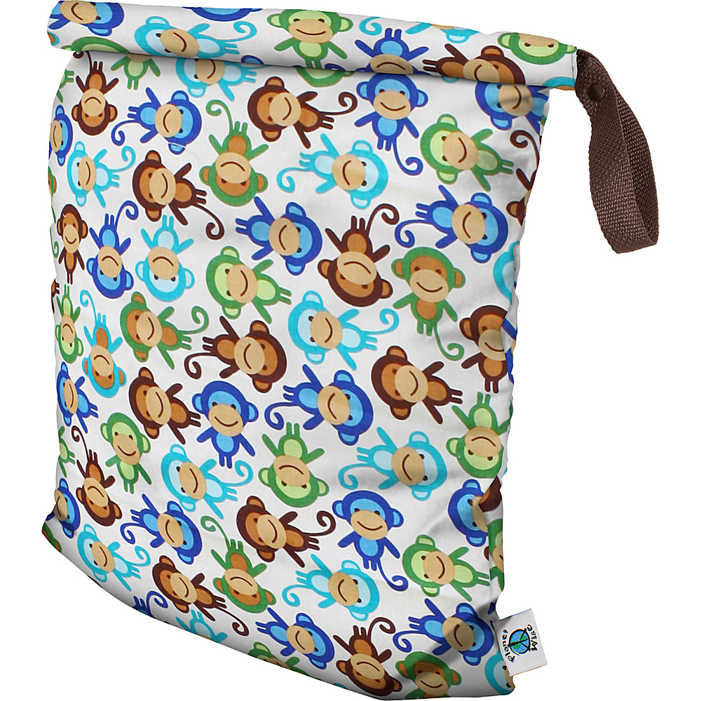 Planet Wise Large Roll Down Wet Bag Monkey Fun Planet Wise Diaper Bags Accessories
