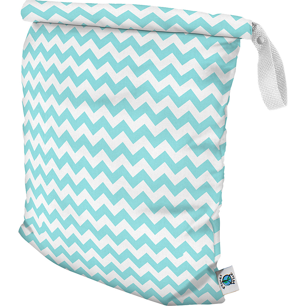 Planet Wise Large Roll Down Wet Bag Teal Chevron Planet Wise Diaper Bags Accessories