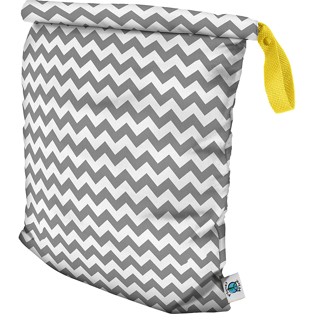 Planet Wise Large Roll Down Wet Bag Gray Chevron Planet Wise Diaper Bags Accessories