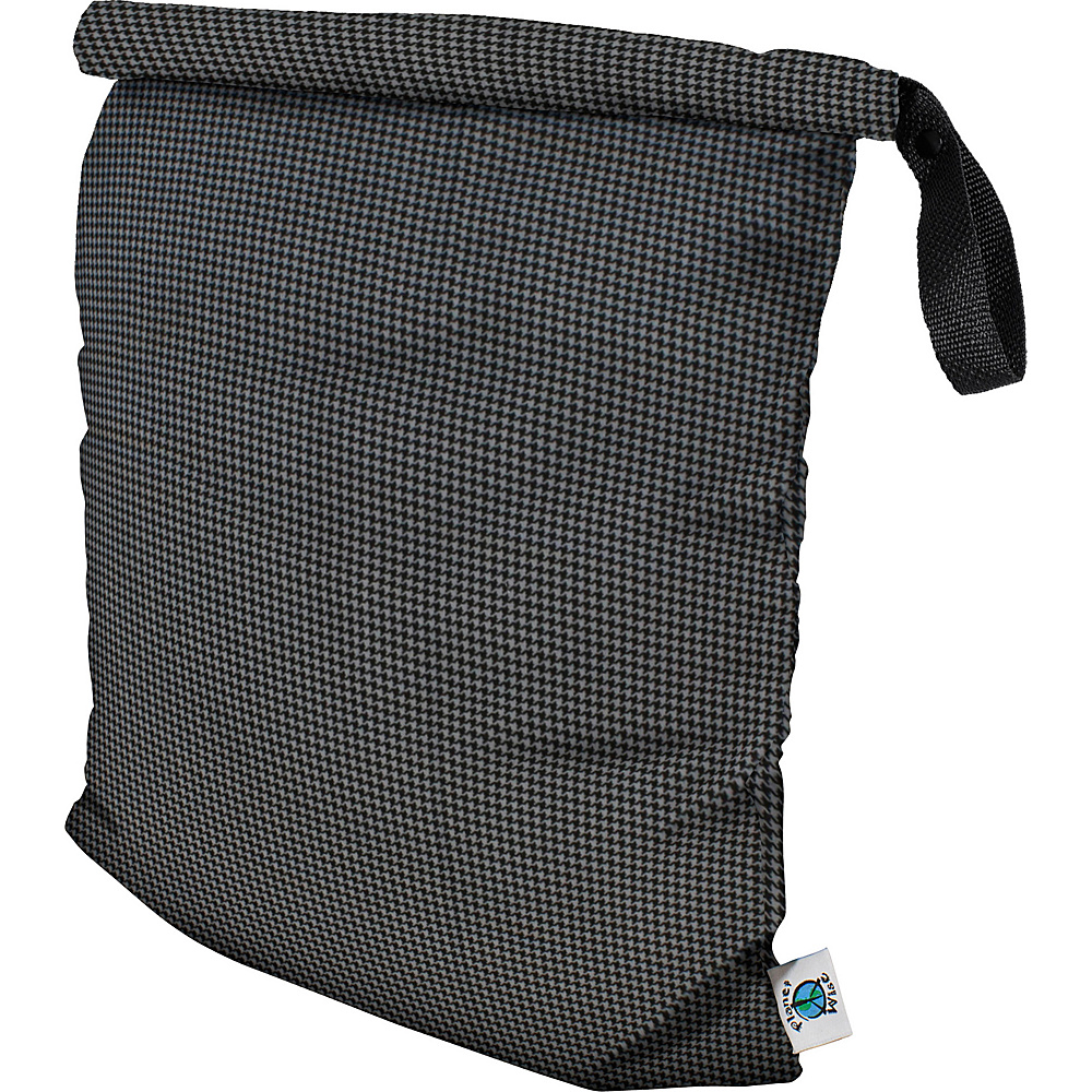 Planet Wise Large Roll Down Wet Bag Gray Houndstooth Planet Wise Diaper and Baby Accessories