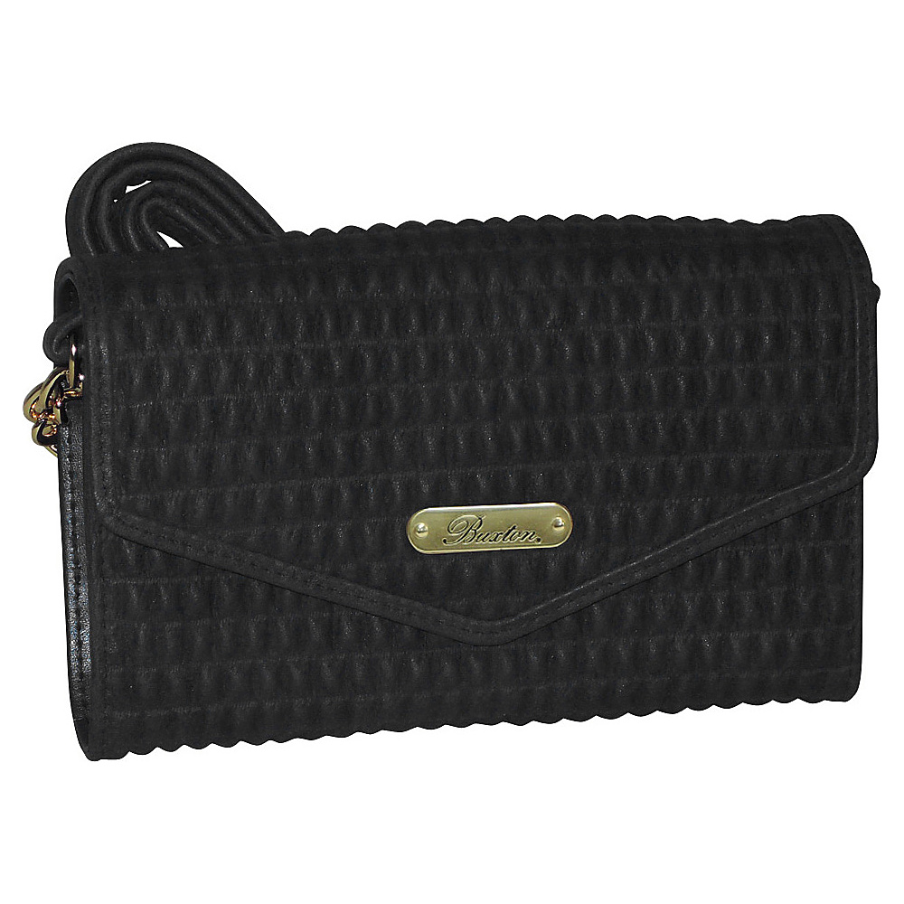 Buxton Crinkle Classic Chain Crossbody Black Buxton Ladies Wallet on a String