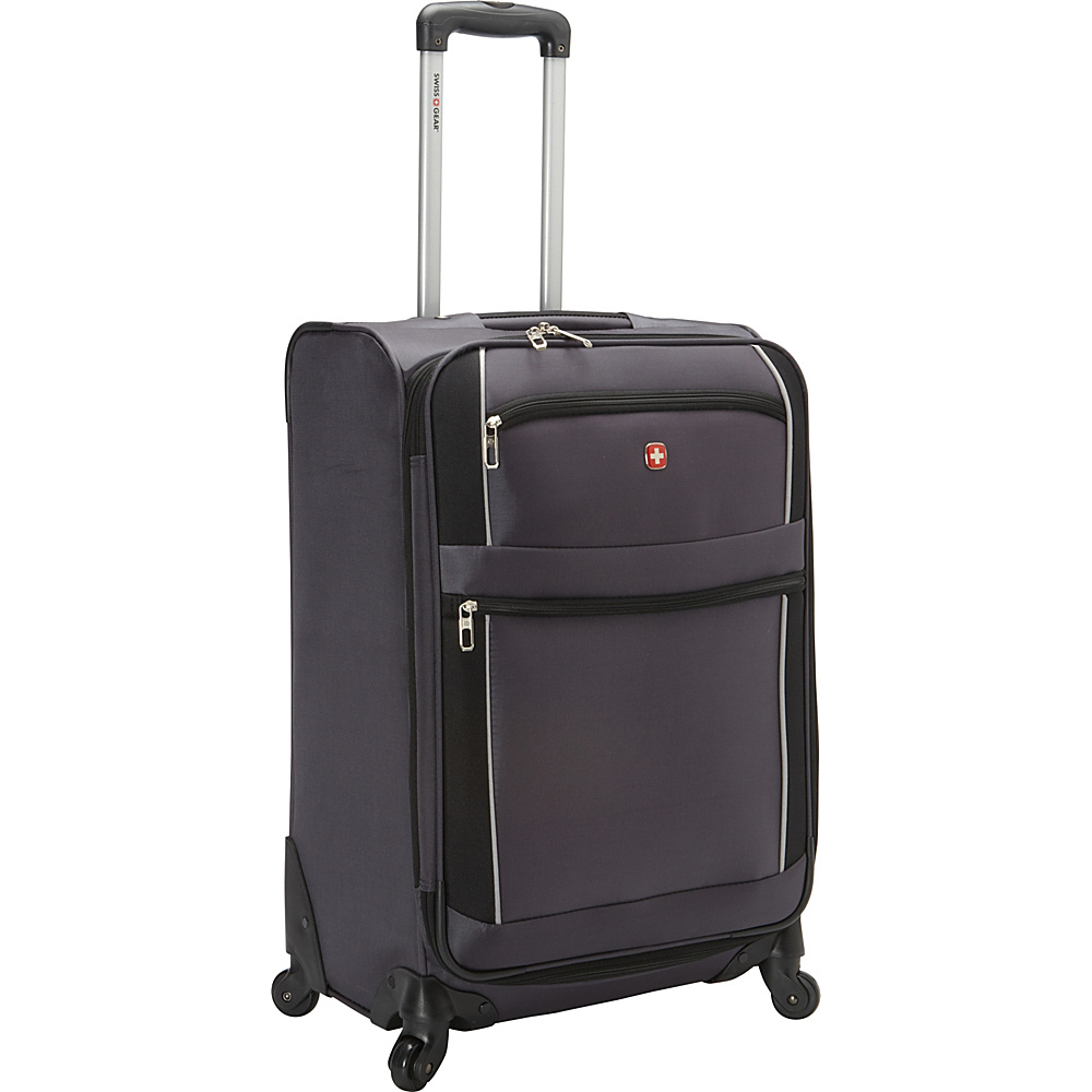 SwissGear Travel Gear 24 Luxury Spinner Grey with Black SwissGear Travel Gear Large Rolling Luggage