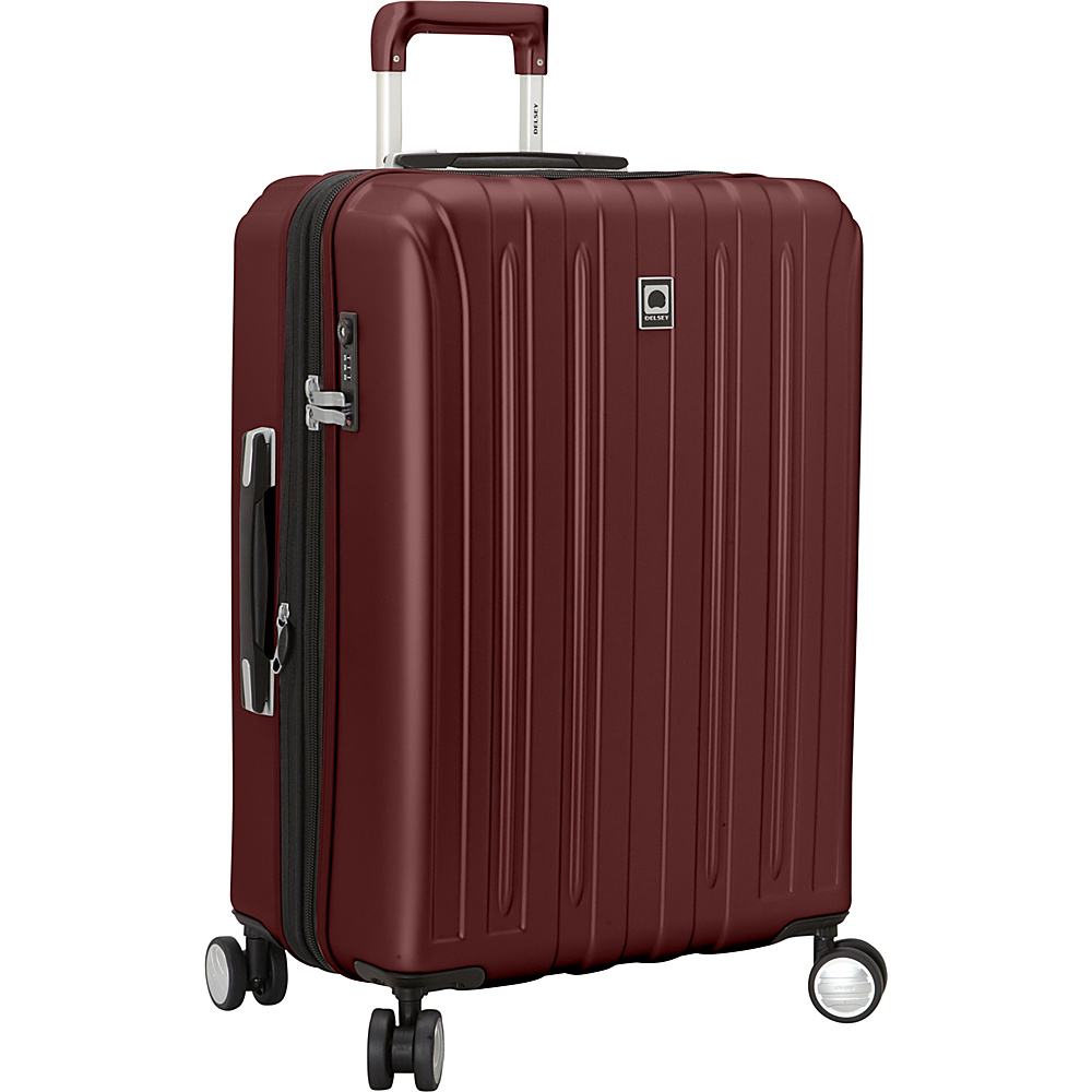 Delsey Helium Titanium 25 Spinner Trolley Black Cherry Delsey Hardside Checked