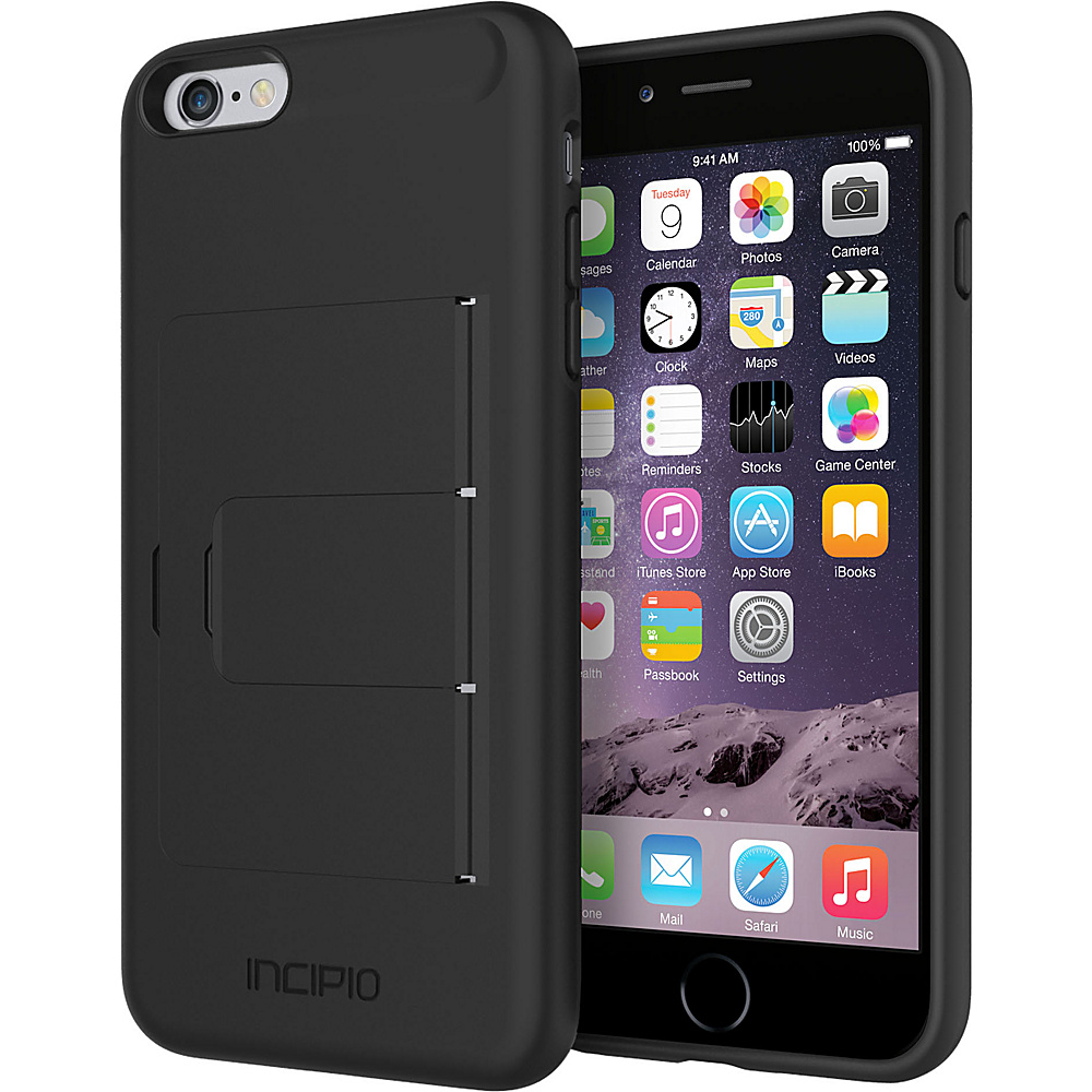Incipio Stowaway Advance iPhone 6 6s Plus Case Black Black Incipio Electronic Cases