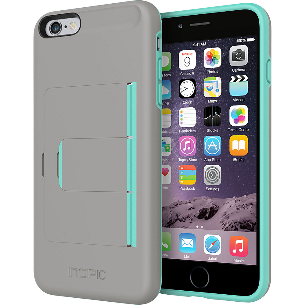 Incipio Stowaway Advance iPhone 6 6s Plus Case Dark Gray Teal Incipio Personal Electronic Cases