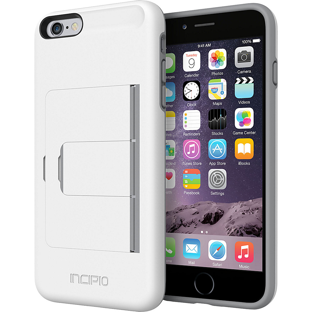 Incipio Stowaway Advance iPhone 6 6s Plus Case White Dark Gray Incipio Electronic Cases