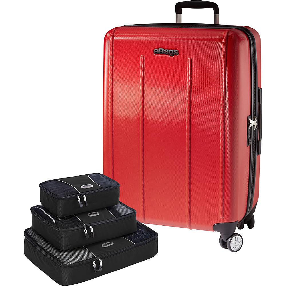 eBags Value Set EXO 2.0 Hardside 24 Spinner Packing Cube 3pc Set Red eBags Hardside Checked