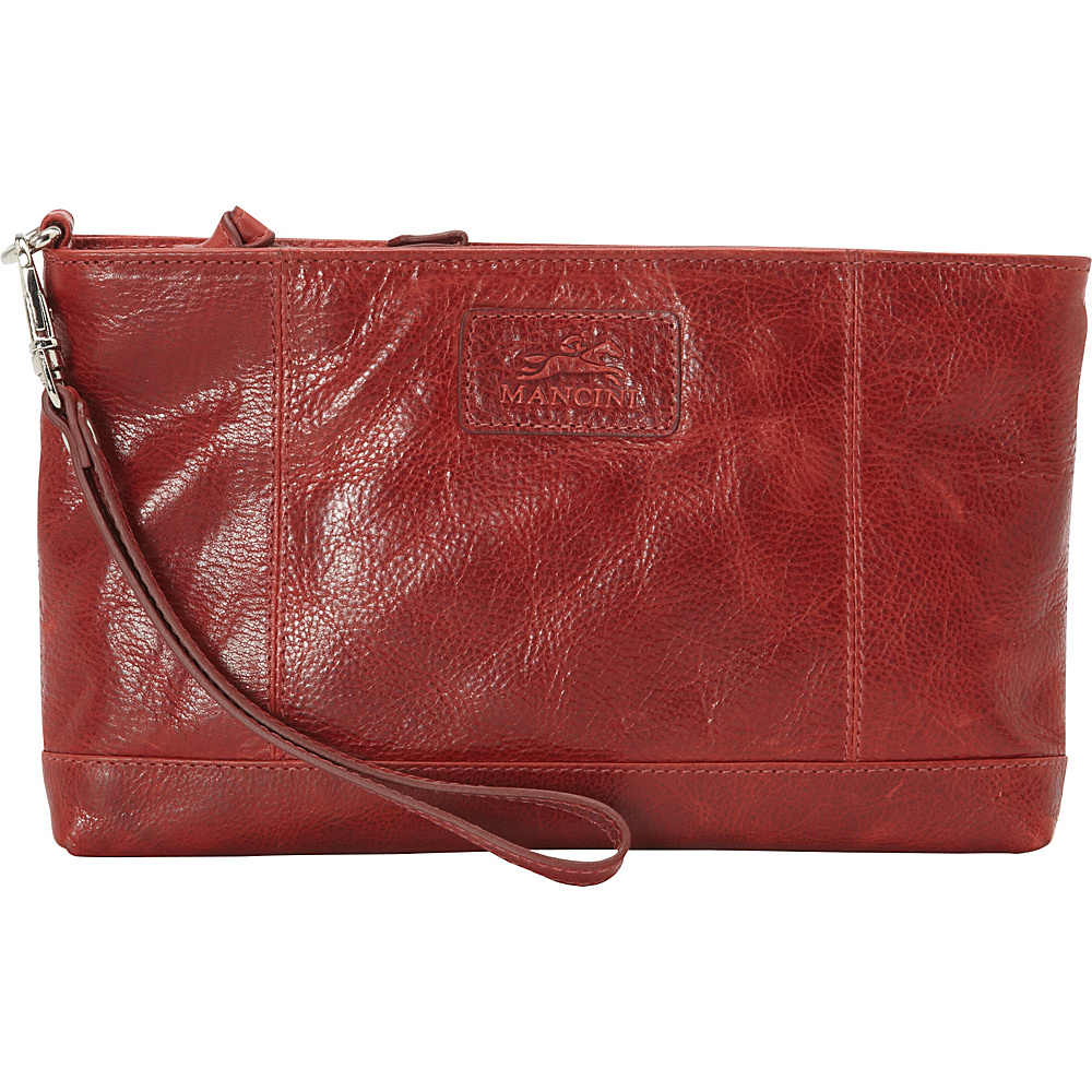 Mancini Leather Goods Ladies RFID Wristlet Red Mancini Leather Goods Women s Wallets