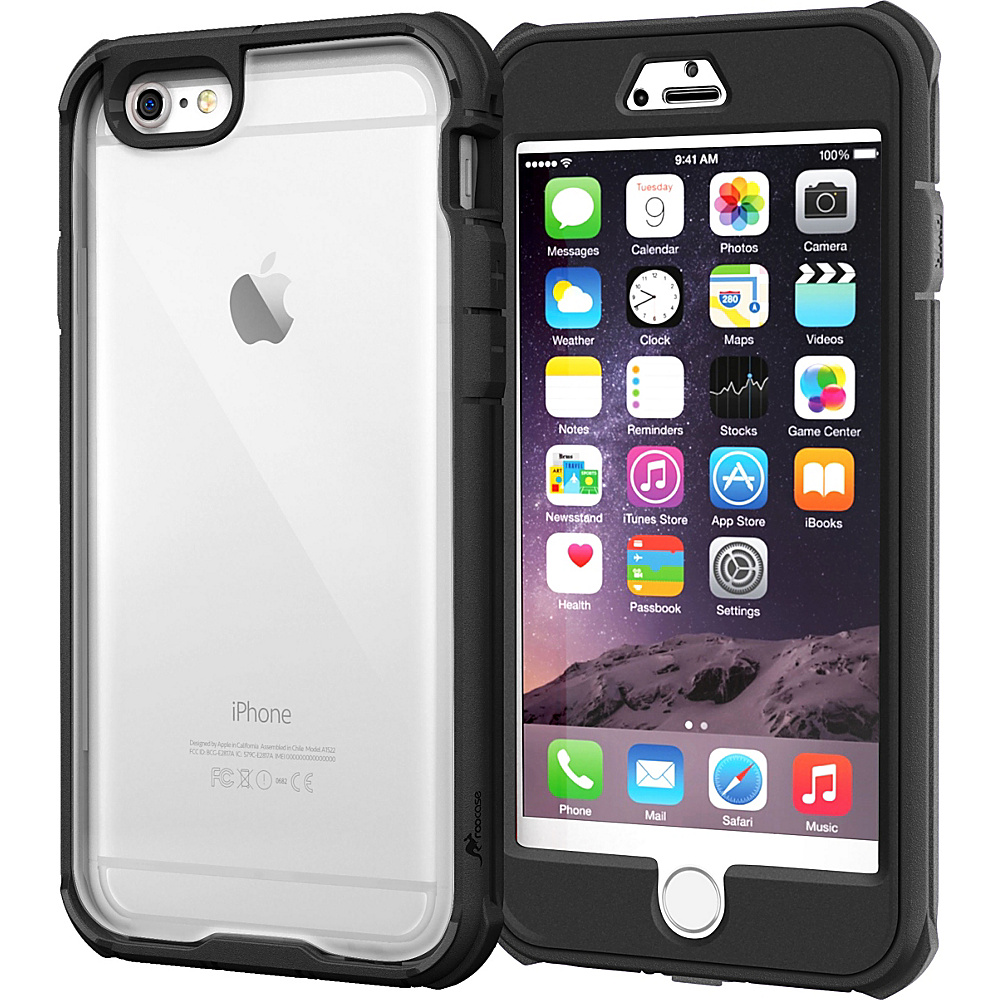 rooCASE Slim Fit Glacier Tough Hybrid PC TPU Case for Apple iPhone 6 6s Plus Black rooCASE Electronic Cases