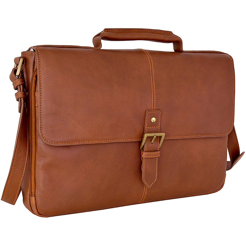 Hidesign Charles Leather 15 Laptop Compatible Briefcase Work Bag Tan Hidesign Non Wheeled Business Cases