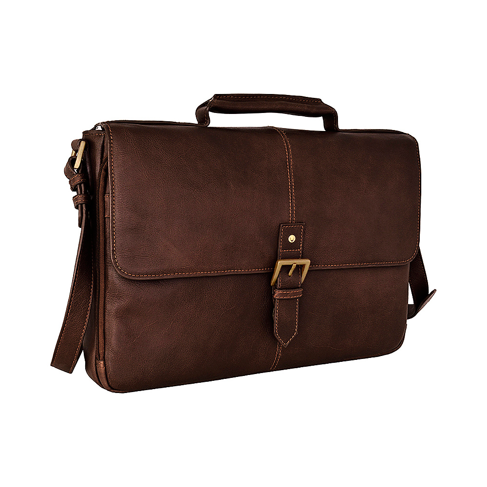 Hidesign Charles Leather 15 Laptop Compatible Briefcase Work Bag Brown Hidesign Non Wheeled Business Cases